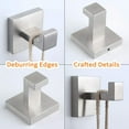thumbnail image 3 of Gancho para toallas de baño, níquel cepillado, ángulo simple, toallero de mano de acero inoxidable SUS304, gancho cuadrado para bata, montaje en pared, 3 of 8