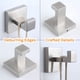 thumbnail image 3 of Gancho para toallas de baño cuadrado de acero inoxidable con acabado en níquel cepillado - Material SUS304 duradero, diseño moderno para montaje en pared para batas y abrigos, 3 of 8