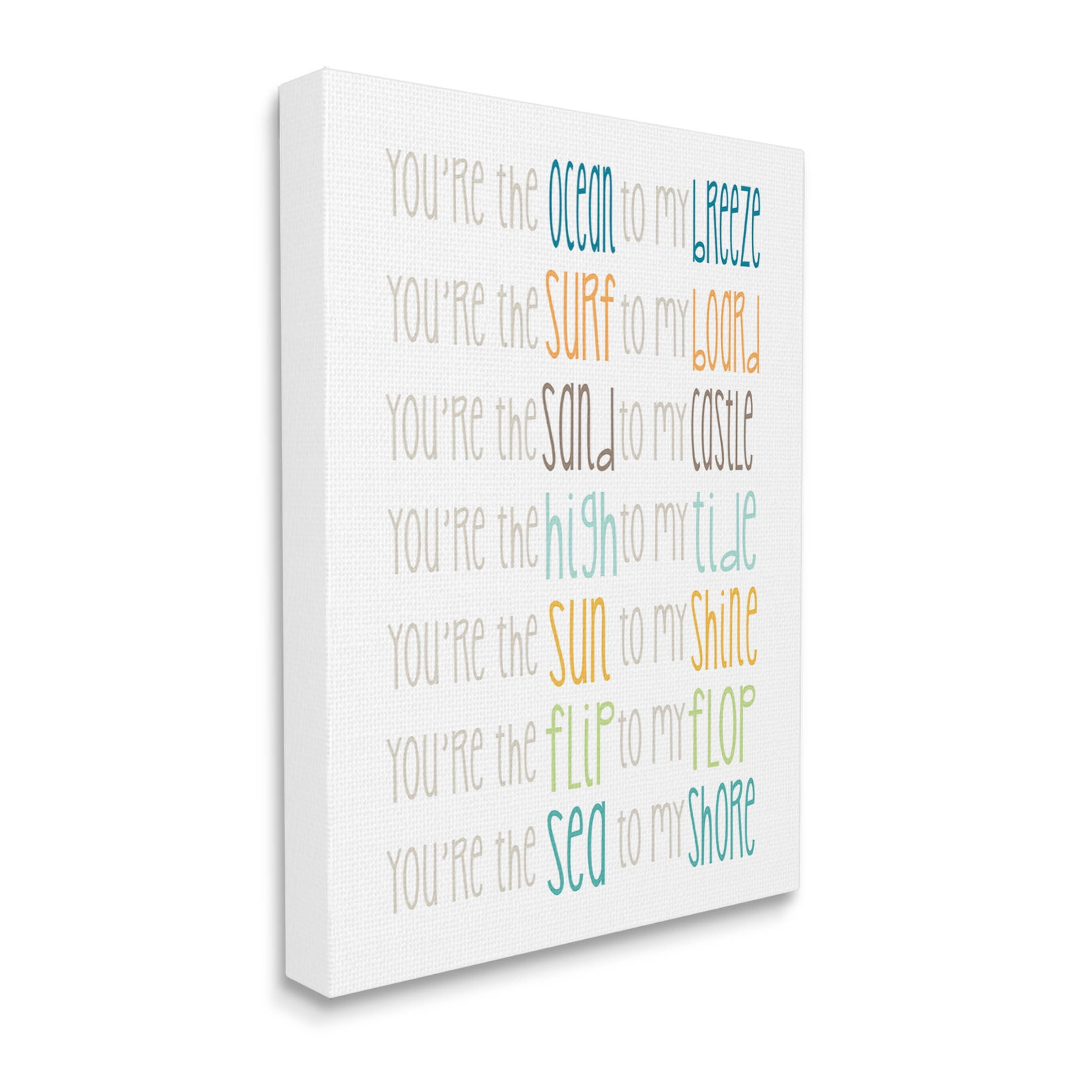 Stupell Industries Nautical Romantic Beach List Graphic Art Gallery Wrapped Canvas Print Wall Art, Design by Alli Rogosich