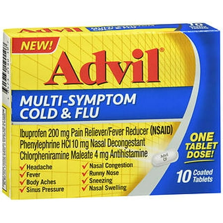 Advil Multi-Symptom Cold & Flu Coated Tablets - 10