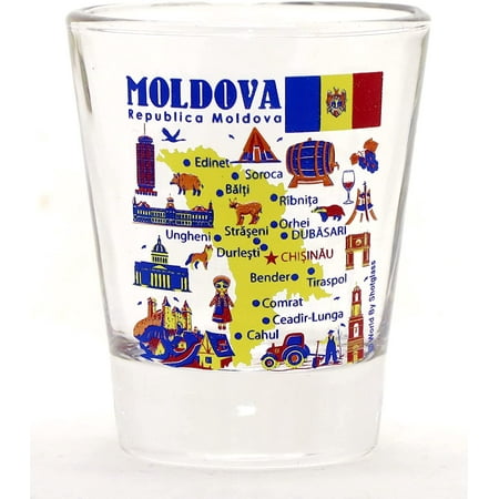 

Moldova Landmarks and Icons Collage Shot Glass