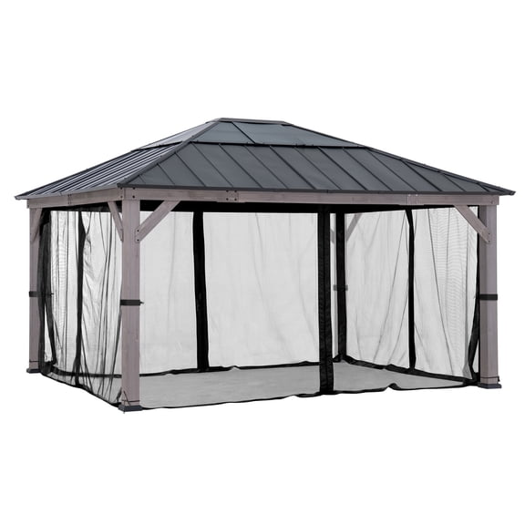 SUNJOY Gazebo Mosquito Netting for 13 ft. × 15 ft. Wooden Gazebos