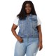 thumbnail image 4 of Women's Plus Size Trucker Vest Zipper Front Sleeveless Denim Vests Sky Blue 1X, 4 of 7