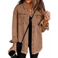 thumbnail image 5 of Clearance Sale! Rigardu Washed Denim Shirt Jacket Fashion Casual Hem Women's Jacket Brown M, 5 of 5