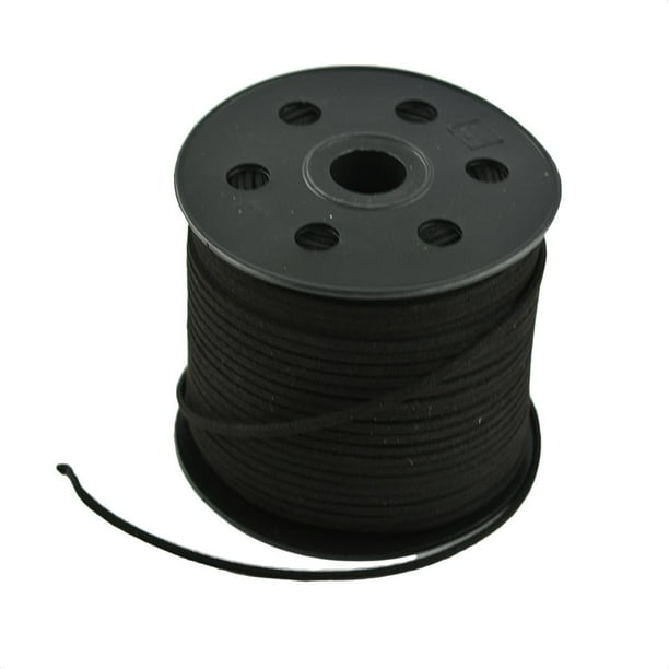 Rollo de cordón de terciopelo, hilo, cordones, accesorios para hacer bisutería DIY Negro 100yd