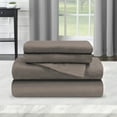 thumbnail image 6 of BNM Solid Flannel Cotton Sheet Set, Queen, Gray, 6 of 8