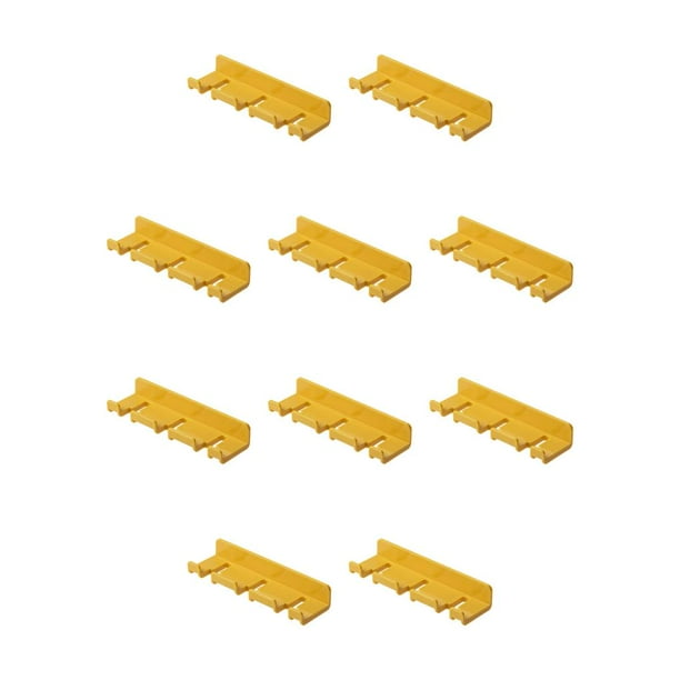 Toystoory Gancho montado en la pared Soporte para cepillos de Puerta a prueba de humedad Ganchos para ropa Estante de almacenamiento Amarillo 10piezas