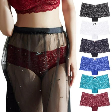 

Pretty Comy Women s Sexy Lace Panties Sheer Panties Low-rise Lingerie Women s Lace Breathable Embroidered Flower Underwear S-XL
