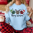 thumbnail image 2 of FYEGRE Christmas Paw Print Snowflake for T-Shirts Christmas Sweatshirt for Women Merry Christmas Shirt Xmas Tree Long Sleeve Vacation Pullover Christian Tops Light Blue XXL, 2 of 2