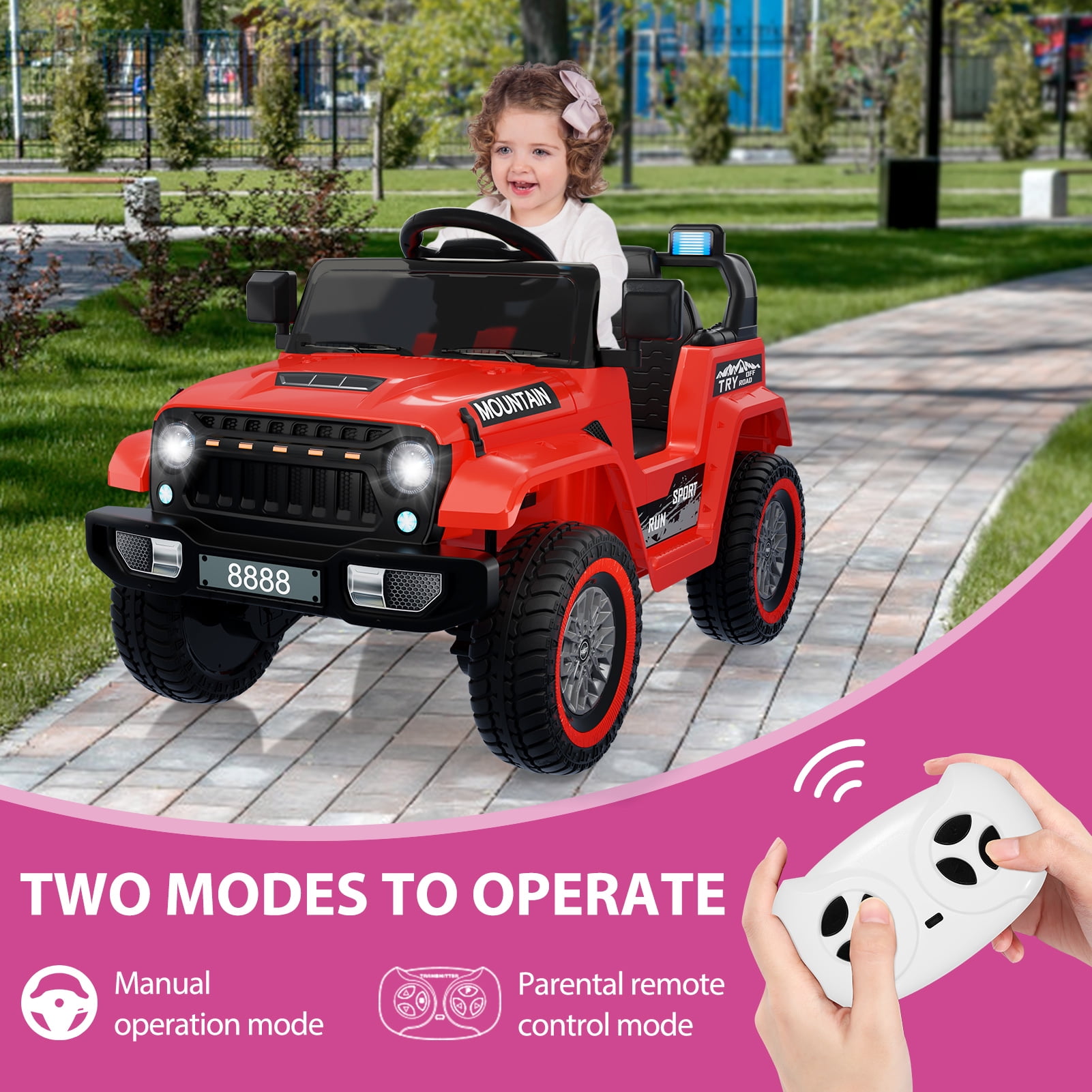Towallmark 12V Kids Ride Jeep,Battery Powered Four-Wheel Ride Toys For Boys And Girls, Kids 3-6 Years Old Off-Road Electric Scooter,LED Lights,Remote Towallmark 12V Kids Ride Jeep,Battery Powered Four-Wheel Ride Toys For Boys And Girls, Kids 3-6 Years Old Off-Road Electric Scooter,LED Lights,Remote