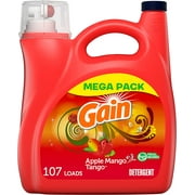Gain Liquid Laundry Detergent, Apple Mango Tango Scent, 107 Loads, 154 fl oz