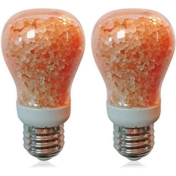 Himalayan Glow LED Ampoule, Lampe à Sel Dimmable-A19 Ampoule, 2-Pack, Orange
