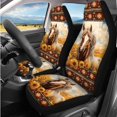 thumbnail image 2 of Yuyamidu Horse Car Seat Cover with Steering Wheel Cover Seat Belt Strap Pad Sunflower Armrest Cover Aztec Auto Headrest Covers Coasters Key Ring 14 PCS, 2 of 7
