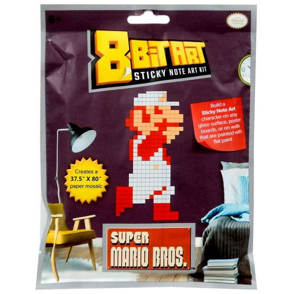 8-Bit Art 37.5 x 80 Fire Mario Sticky Note Art Kit