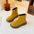 thumbnail image 2 of ZACPNCV Toddler Snow Boots for Infant Boys Girls Winter Warm Lining Boots Baby Soft Sole Non-Slip Walking Shoes Cold Weather Outdoor Faux Fur Booties Yellow, 2 of 7