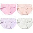 thumbnail image 1 of 4 Paires de sous-Vêtements pour Femmes Respirants Taille Basse Maternité Culottes en Coton, 1 of 10