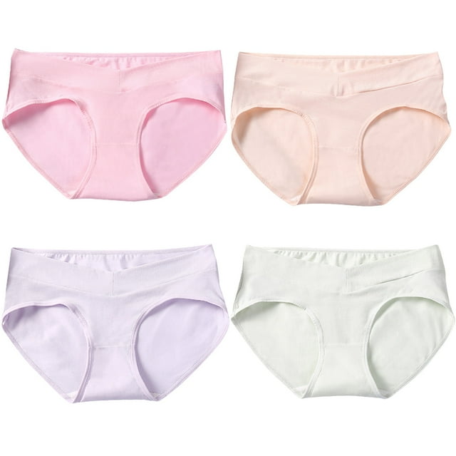 4 Paires Culottes pour Femmes Respirantes Taille Basse Maternité Culottes en Coton