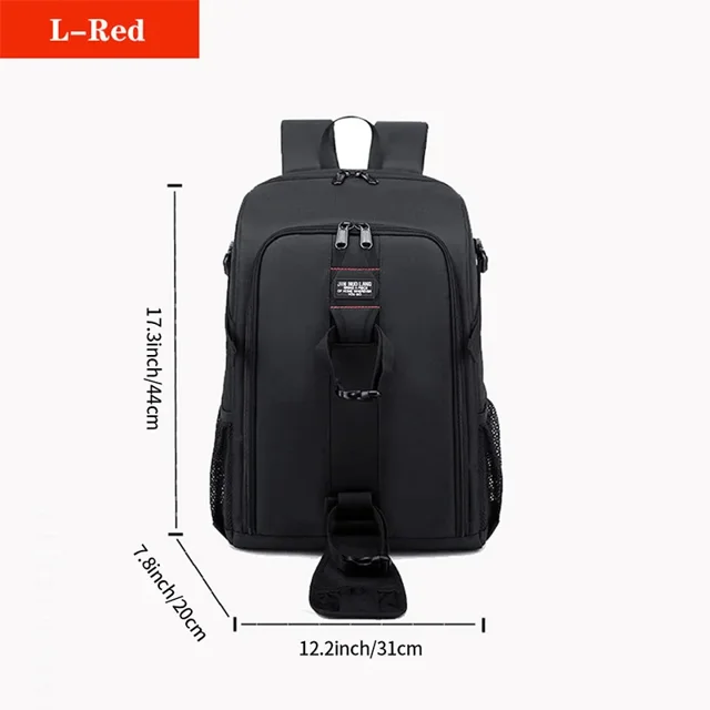 Sac à Dos pour Appareil Photo Grande Capacité pour Canon Nikon SONY Fuji Appareil Photo Numérique Reflex micro Simple Sac pour Appareil Photo d'Ordinateur Intégré multi-fu L-red