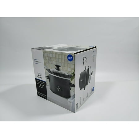 Mainstays 2 QT Slow Cooker, Matte Black Finish, Removeable Stoneware Pot, Model MS54100112165B