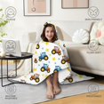 thumbnail image 4 of Wearable Blanket,Cartoon Tractors Stars White Pattern Hooded Wearable Flannel Blanket for Adults & Teens,Winter Poncho Shawl Wrap Cape Cozy Anti-Pill,60"x80", 4 of 5