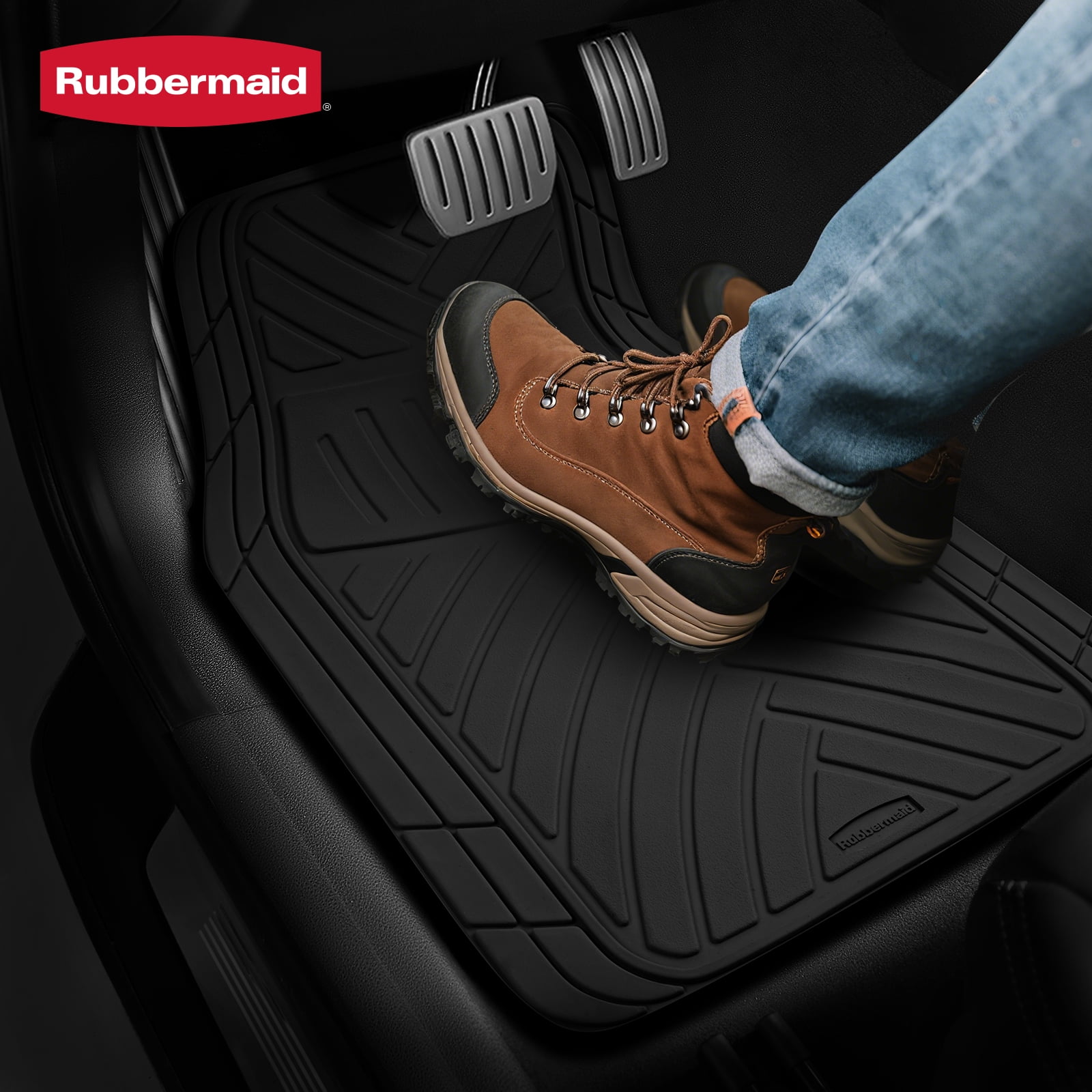 Rubbermaid Car Floor Mats Set, Lightweight Floor Mats,All-Weather Rubber  Car Mats, Non-Slip, Easy to Clean, Universal Fit for Cars, Trucks & SUVs, Black