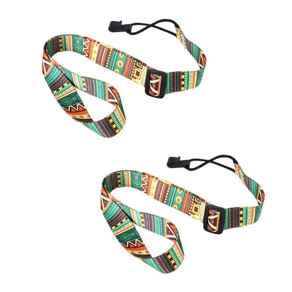 2X Adjustable Soft Polyester Guitar Ukulele Guitar Acoustic Bass Shoulder Strap Belt Band Hook Strap,2*Guitar strap,picture color