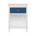 thumbnail image 6 of PAPROOS Nightstand with Drawer and Open Shelf, Small Bedside Table, Modern Night Stand End Table for Bedroom, Kids Room, Girls Room, Dorm, White+Navy, 6 of 9