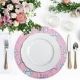 thumbnail image 5 of 15 Inch Round Grid Plate Mats Heat Non-Slip Resistant PVC Placemats for Kitchen Dining Table Decor Dog Paw Prints and Bows 4PCS, 5 of 5