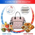 thumbnail image 4 of White Cat and Heart Pink Pattern Insulated Leakproof Lunch Box for Women, Large Lunch Bag for Tween Teen Adult, Loncheras Para Mujer for Work Beach Travel Picnic Camping, 4 of 6