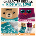 thumbnail image 3 of Girls Micro Cozy Socks, 2 Pack with Playful Ears and Soft Plush Fabric, GREY, M/L, 3 of 8