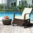 thumbnail image 4 of Gymax Patio Wicker Rocking Chair Porch Garden Lawn Deck Auto Adjustable Reclining, 4 of 10