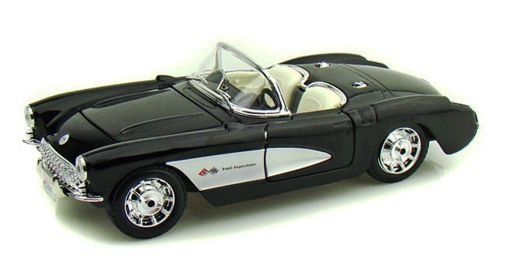 1957 Chevy Corvette Convertible, Black Maisto 31275 1/24 Scale Diecast Model Toy Car
