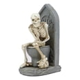 thumbnail image 2 of Repos en Paix Penseur Squelette Assis sur une Statue de Toilette de Cimetière, 2 of 4