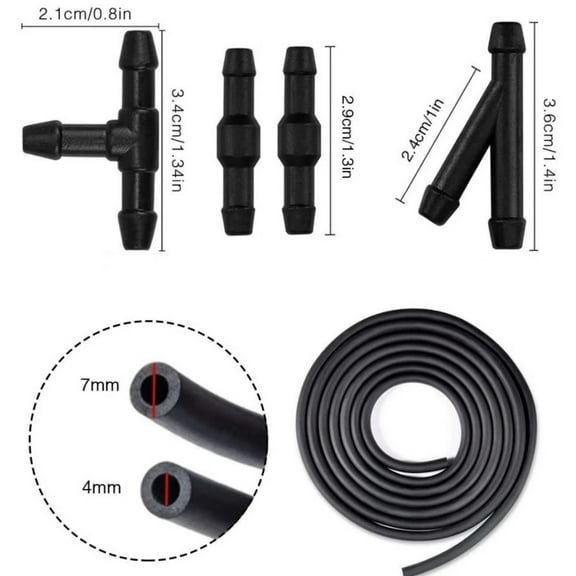 Fyuu Universal Windshield Washer Hose Kit New For Most Cars Tubing & Hose Connectors