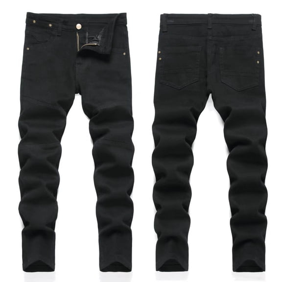 Baby Boy Pants Kids Stretch Straight Leg Denim Jeans Elastic Comfortable Boys Black 9-10Y