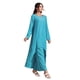 thumbnail image 1 of Kaftan Abaya Dress with Wide Legged Pants for Women, Kaftan Abaya Dress Islamic Robe Long Sleeve Kaftan Dress sky blue L, 1 of 4