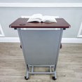 thumbnail image 3 of FixtureDisplays® Pupitre sur Pied Réglable en Hauteur avec Roulettes, Cadre en Acier Robuste, Podium Roulant 18147, 3 of 12