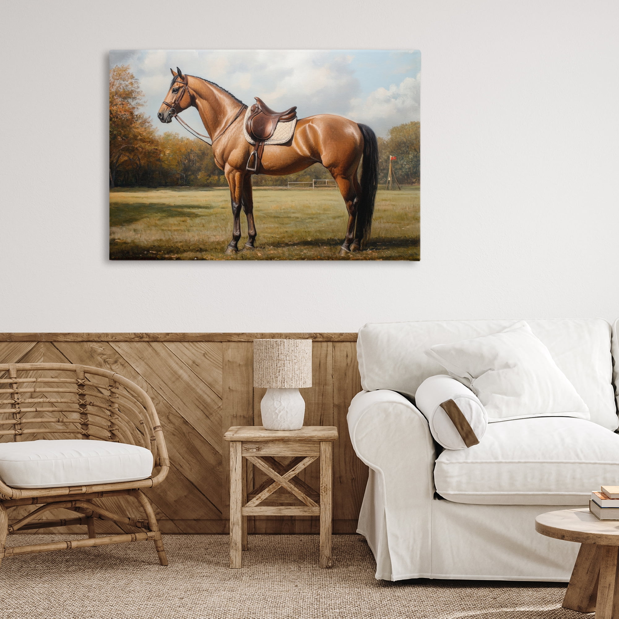 Stupell Industries Show Ready Horse with Saddle Canvas Wall Art, design by Petal Prints Design