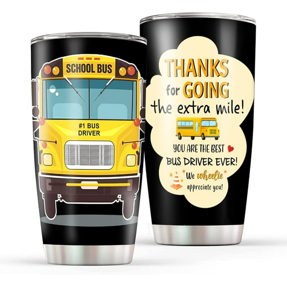 Bus Driver Gifts For Women Men, School Bus Driver Appreciation Gifts, 20oz Bus Driver Gift Coffee Tumbler, School Bus Driver Travel Cup, Bus Driver Insulated Cups With Lid