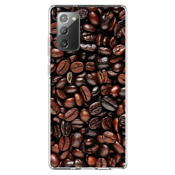DistinctInk Clear Shockproof Hybrid Case for Galaxy Note 20 ULTRA (6.9" Screen) - TPU Bumper, Acrylic Back, Tempered Glass Screen Protector - Dark Brown Coffee Beans