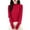 Red #2, variant on Kixjoy Women Mock Turtleneck Sweaters Long Sleeve Lightweight Fleece Knit Sweaters Thermal Casual Winter Tops Basic Soft Loose Fit Blouses for Women, Pink L