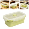 thumbnail image 2 of Clearance Under $5, 1 Pack Collapsible Silicone Food Storage Container, 850ml Reusable Lunch Box with Lid, Microwave and Freezer Safe Bowl for Meal Prep and Travel(Pine Green), 2 of 6
