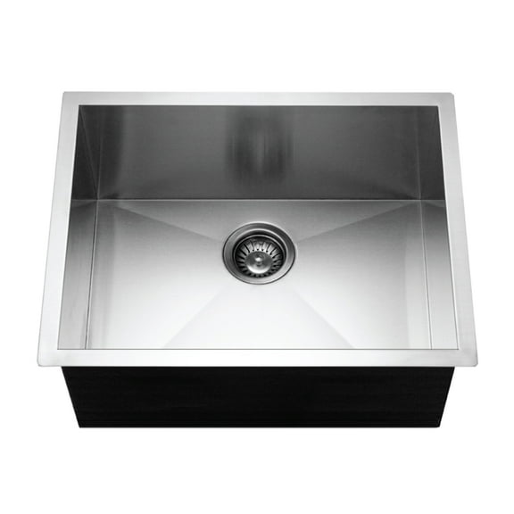 Houzer Contempo 23 in Stainless Steel Undermount Single Bowl Stainless Steel Kitchen Sink with Strainer and Grid - CTS-2300