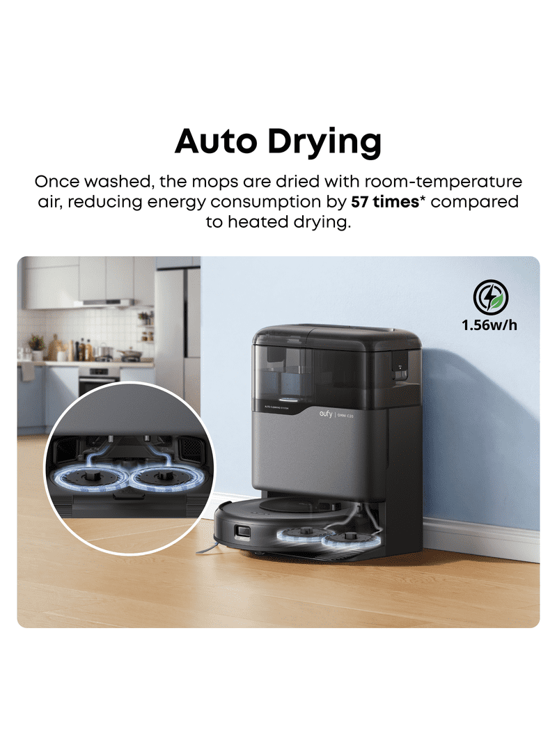 eufy, Robot Vacuum Omni C20, 7,000 Pa Suction, Self-Emptying