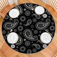 thumbnail image 2 of 44Inch Washable Boho Floral Tablecloth, Round Elastic Spillproof Cover for 38 to 42 Inch Tables, Fade Resistant, 2 of 7