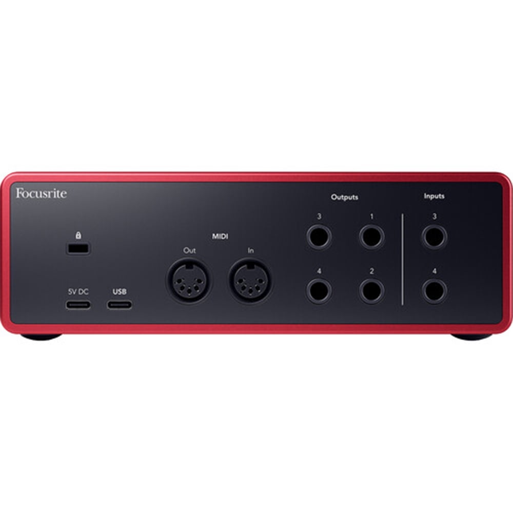 Focusrite Scarlett 4i4 USB-C Audio/MIDI Interface (4th Gen) Bundle with Polsen HPC-A30 Studio Monitor Headphones, Pop Filter and 2x XLR- XLR Cable