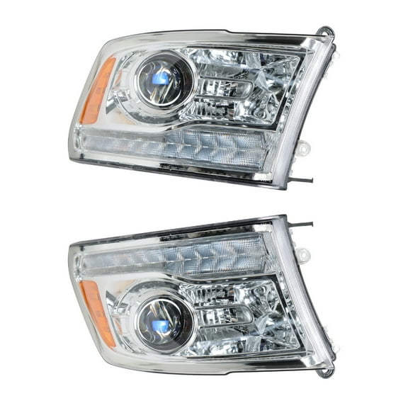 Genrics Front Headlamp Replacement for 2009-2018 Ram 1500 LED DRL Projector Headlights Assembly Pair Set Left and Right