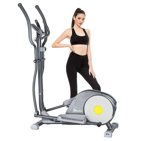 Doufit Elliptical Machine, Cross Trainer EM-04 Indoor Elliptical Training Machine with Adjustable Magnetic Resistance and Stride, Heavy Duty Exercise with Monitor