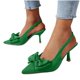 thumbnail image 3 of Correas de Tacón para Tacones Altos de Satén Punteado Pie Slingbacks, Tacones Altos de las Mujeres Abrir la Espalda Color Sólido, 3 of 6
