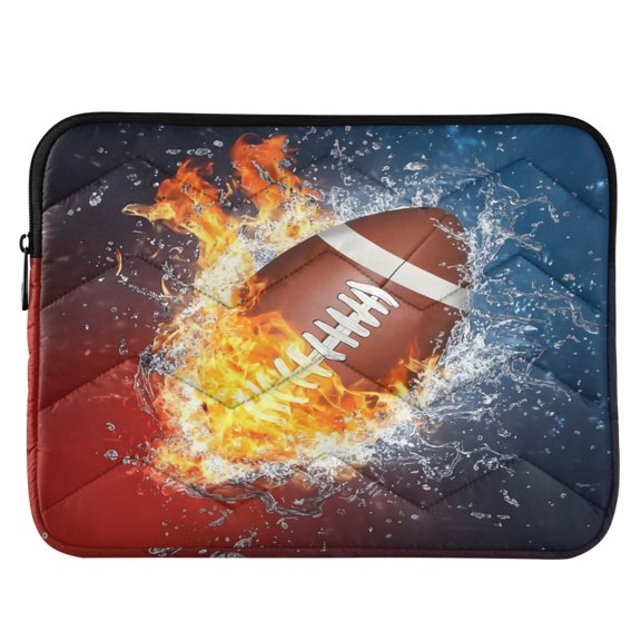 ALAZA Football Fire Ice Pattern Laptop Sleeve Case for 13-14 Inch Computer Cover Bag Medium